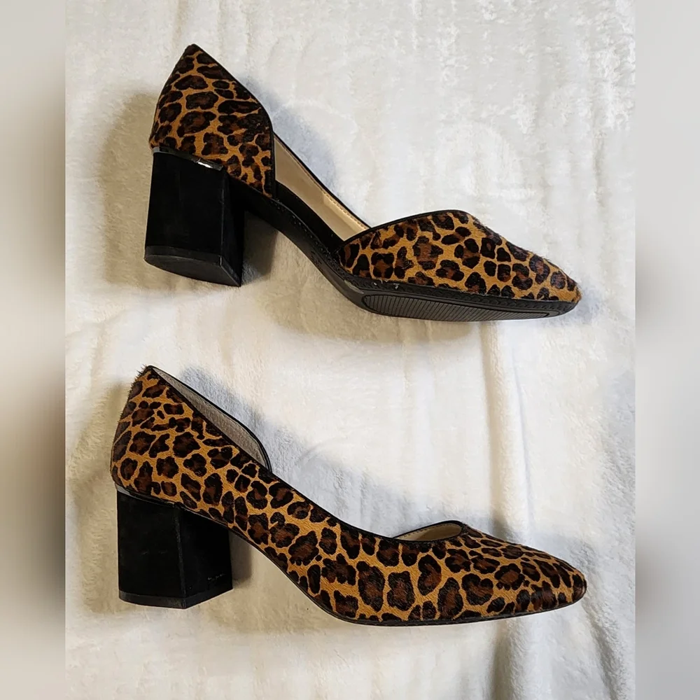 Calf Hair Leopard Print Heels By Alex Marie,‎ EUC, SIZE 7